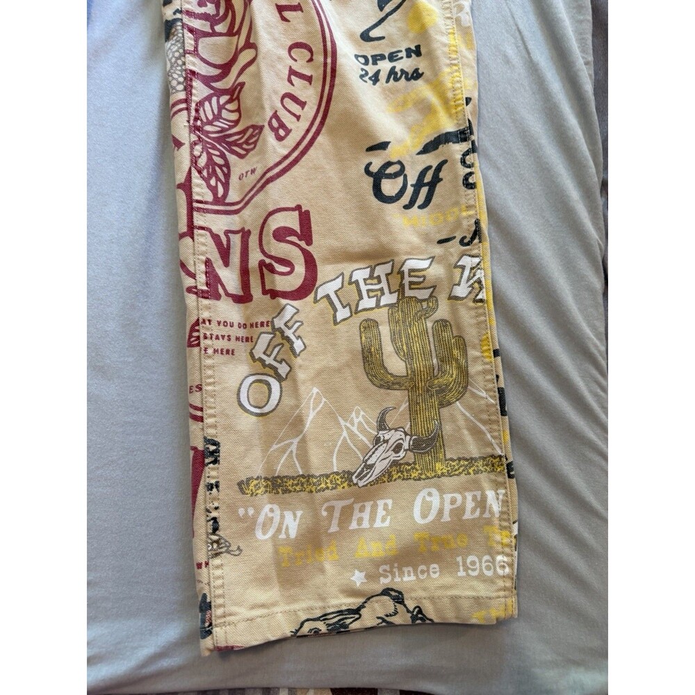 Vans Pants Mens 34 Drill Chore Carpenter All Over Print Loose Fit Off The Wall - Picture 12 of 12